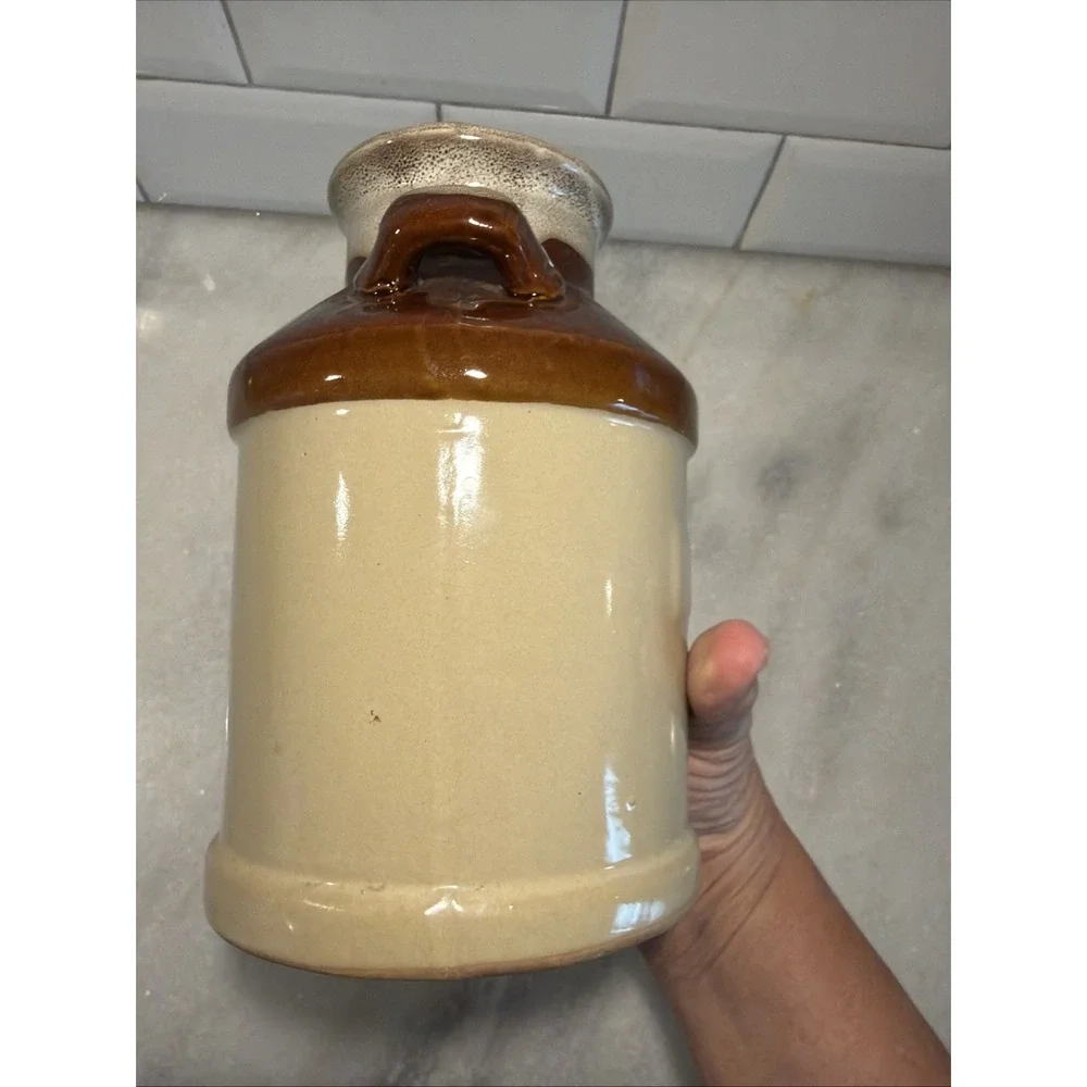 Rustic Stoneware Milk Jug Farmhouse Crock 6.77